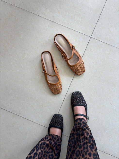 Pu Hollow Out Slip On Flats